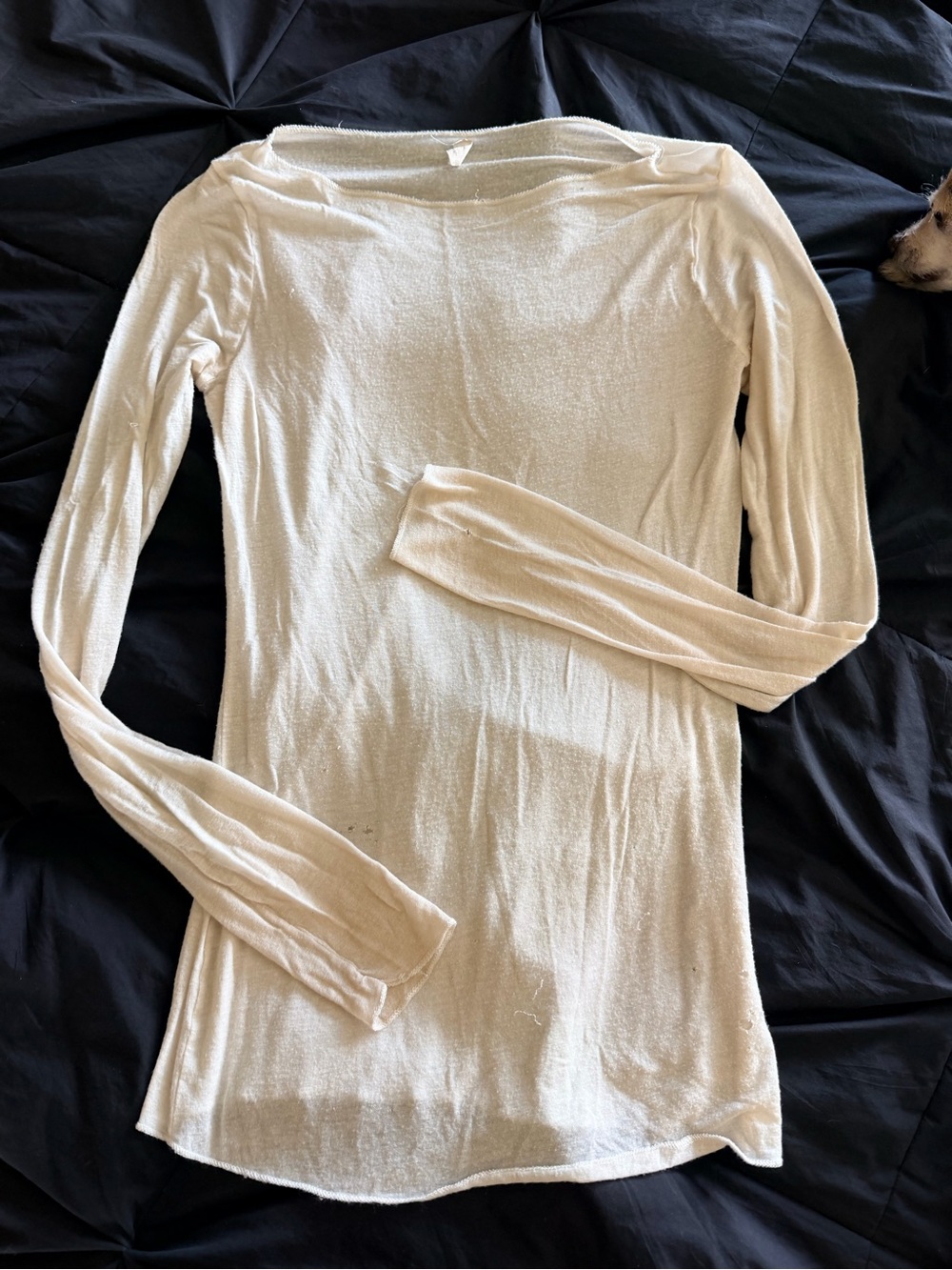 Women's Long Sleeve Lightweight Cream Top